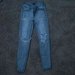 American Eagle grey denim washed Next Level Stretch Jeans / Size 00 Short